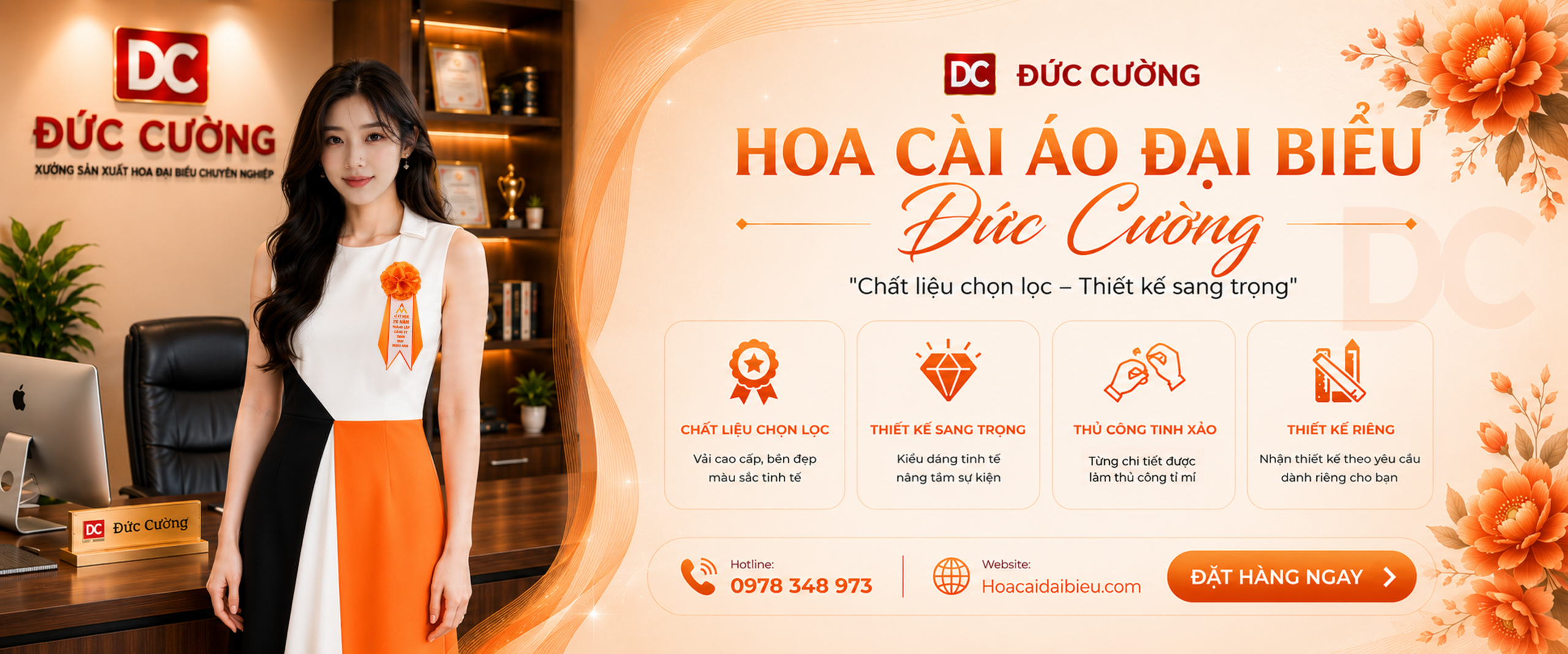 hoa cài áo Đức Cường